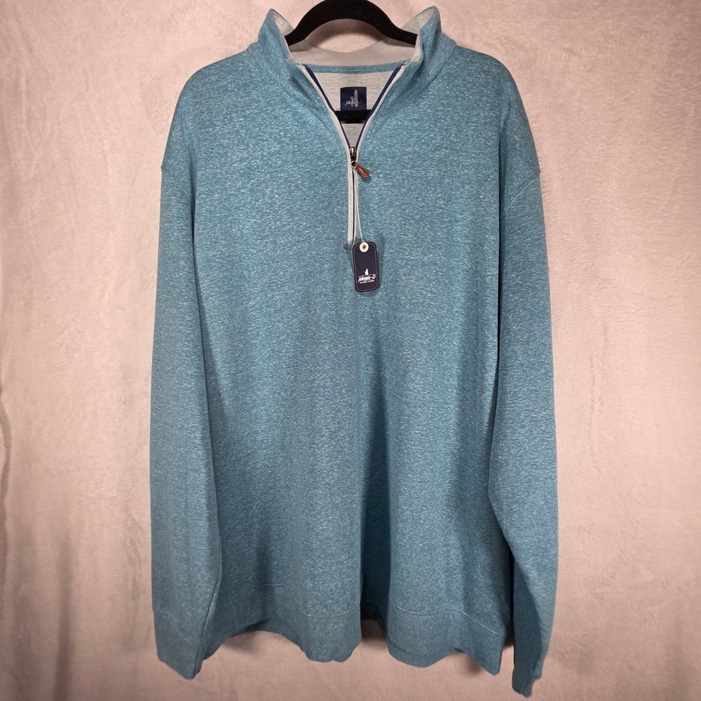 Johnnie-O Sully 1/4 Zip Pullover Playa Blue Heather Mens 3XL Big & Tall JMKO1460